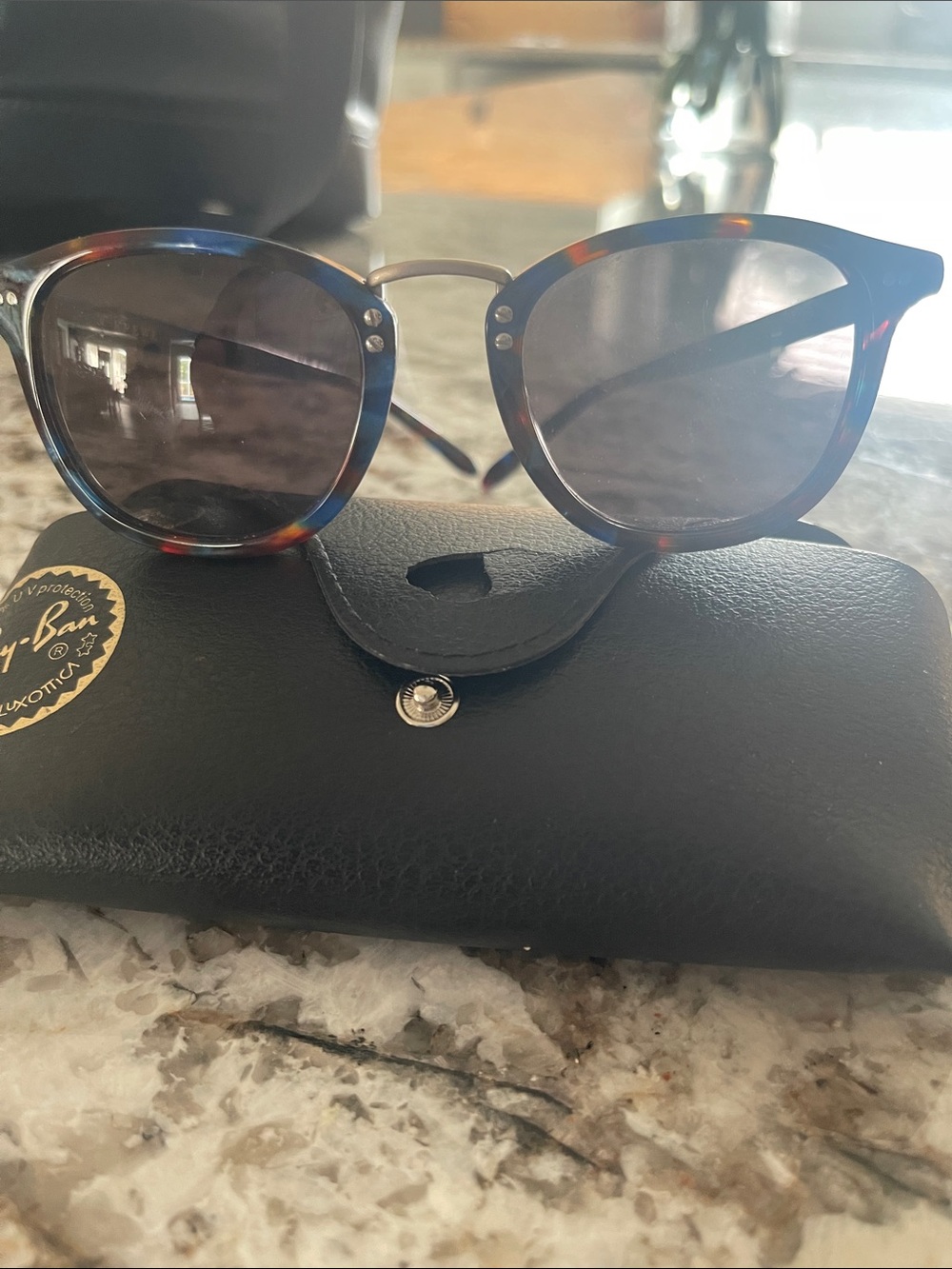 KREWE Round Tortoiseshell Sunglasses with Dark Smoke Lenses